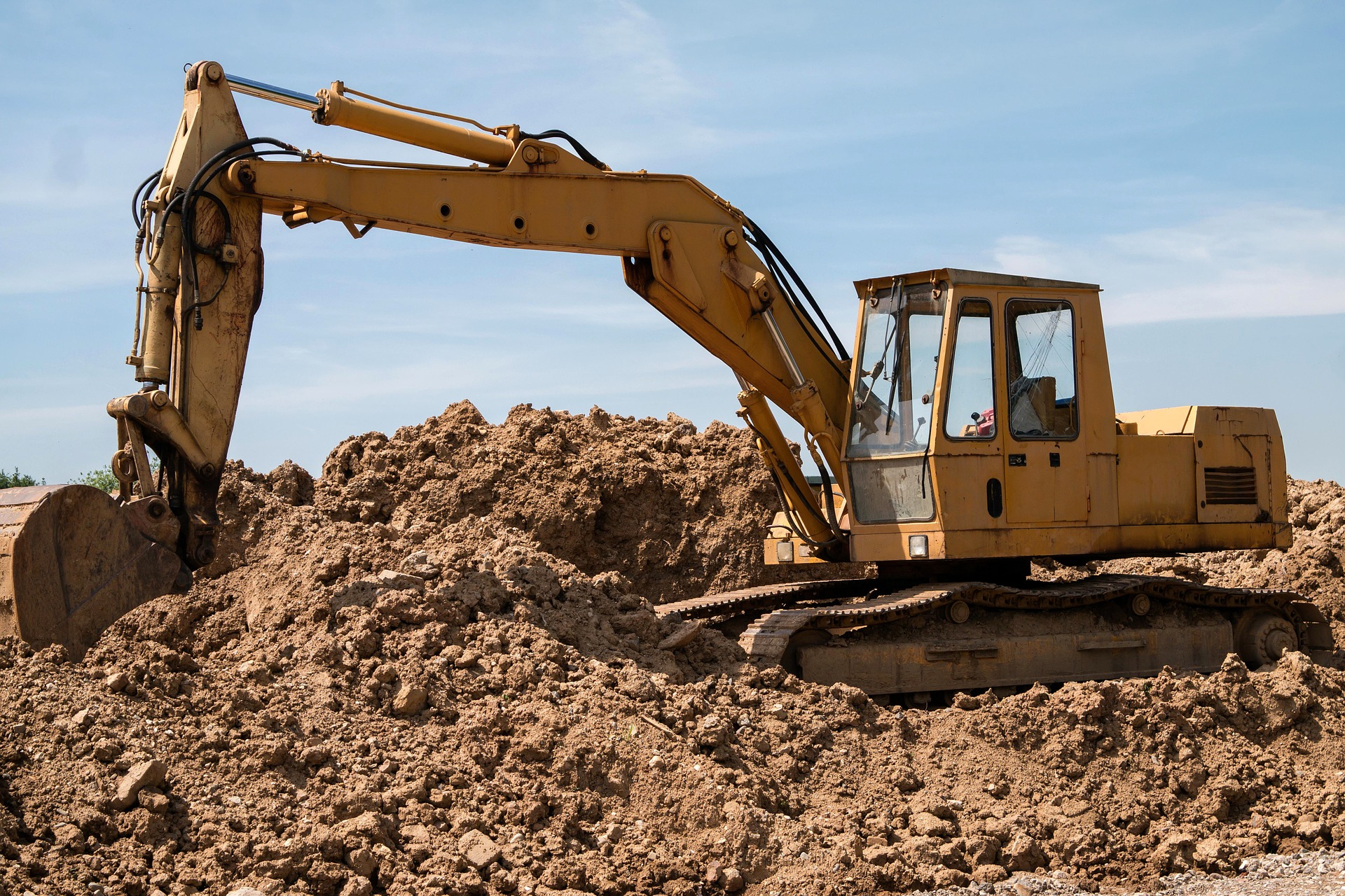 excavating machine at construction site